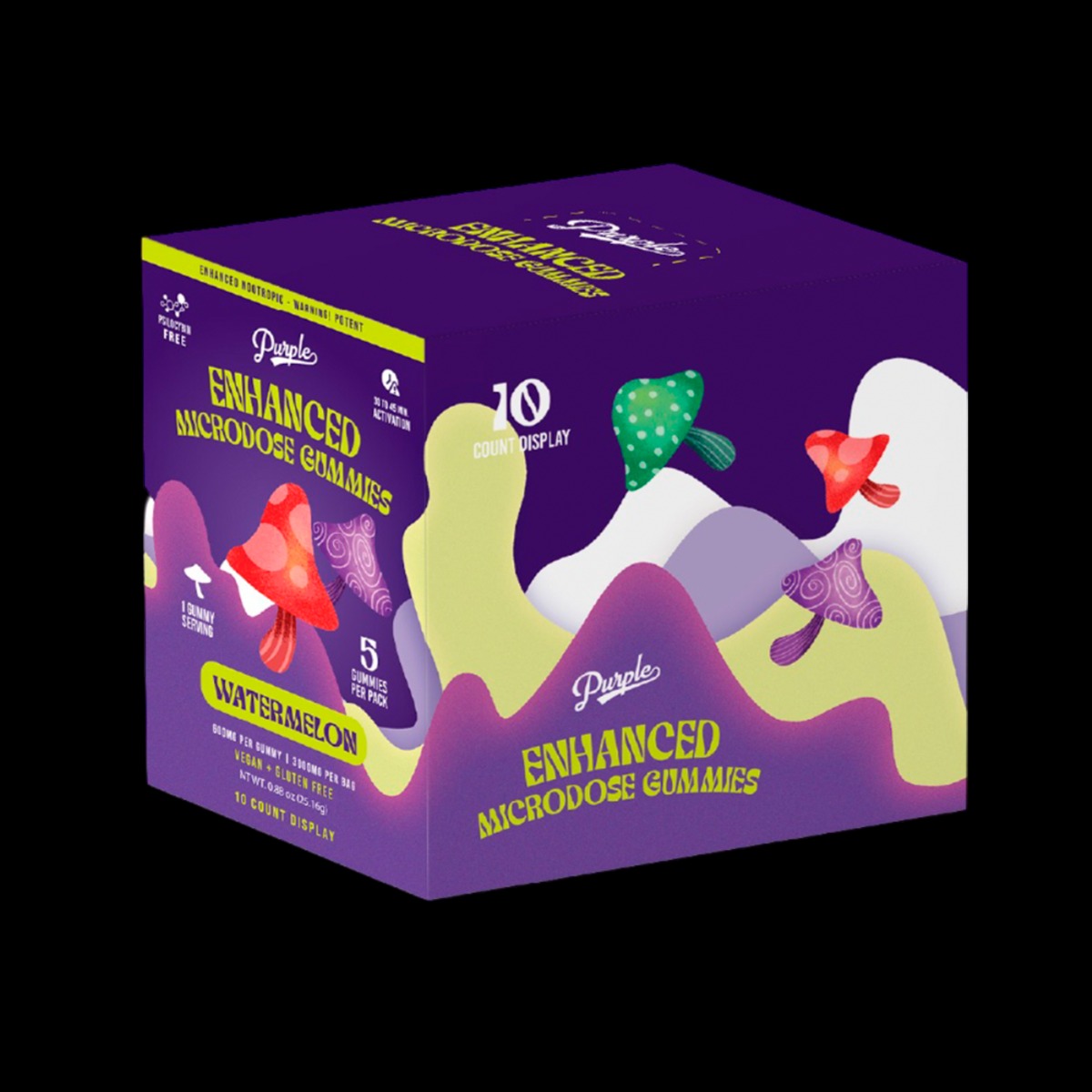 Purple Mushroom Enhanced Microdose Gummies Watermelon